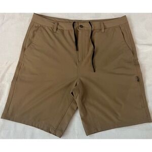 Gerry Men's Khaki Golf Chino Shorts Size 38 Flat Front Hiking Stretch